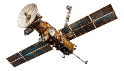 Detailed space satellite, cut out - stock png.