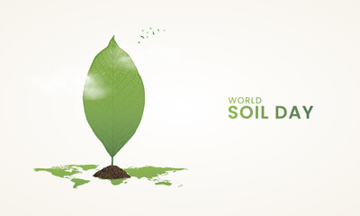 World Soil Day, Soil day design for social media banner, 3D Illustration
