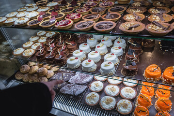 Cakes on International Chocolate and Sweets Festival in Warsaw city, Poland