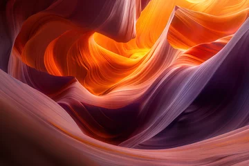 Fotobehang Surreal colorful canyon landscape. Background image. Created with Generative AI technology. © Artem