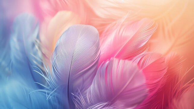 Colorful fluffy feather background