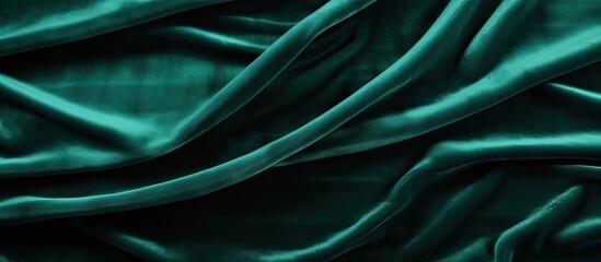 A closeup shot of a piece of dark green velvet fabric with a vibrant electric blue pattern resembling aquatic plants. The texture is liquidlike and mesmerizing