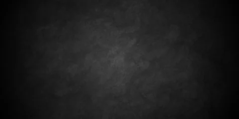Foto op Plexiglas Abstract black concrete stone wall. dark texture black stone grunge texture and backdrop background. retro grunge anthracite panorama. Panorama dark black canvas slate background or texture. © MdLothfor