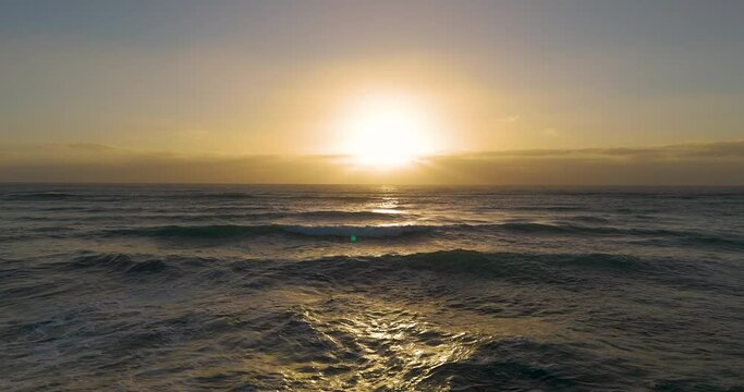 Beautiful sunset on the beach of the atlantic ocean