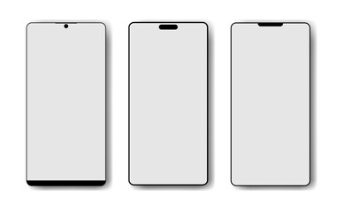 transparent mobile phone mockup.transparent mobile phone mockup, Smartphone mockup vector. perspective mobile phone mockup with blank screen isolated on transparent white background