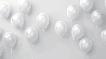 White balloons on a gray background. 3d rendering, 3d illustration.