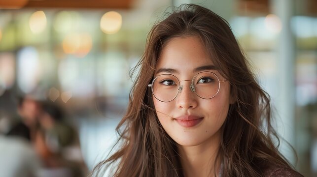 An image of a stunning Asian girl university student. Generative Ai