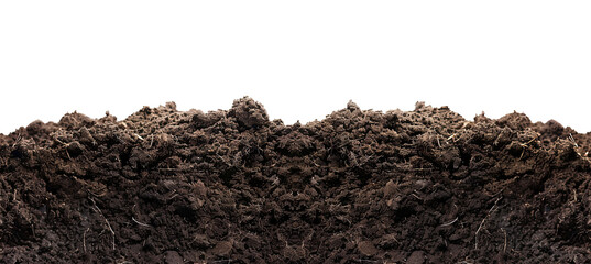 Soil dirt isolated on white background