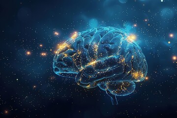 Artificial intelligence technology. Abstract human brain background