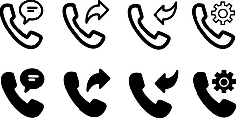 Call or telephone icons. Replaceable vector design.