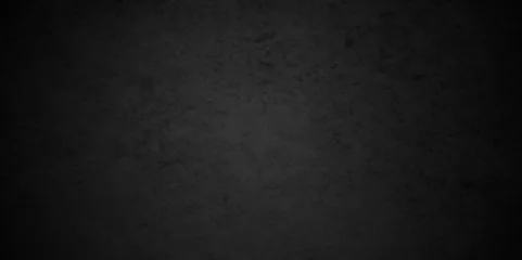 Deurstickers Abstract black concrete stone wall. dark texture black stone grunge texture and backdrop background. retro grunge anthracite panorama. Panorama dark black canvas slate background or texture. © MdLothfor