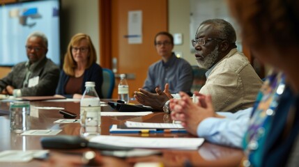 Fototapeta premium Medical Ethics Board Meeting Discussing a Challenge