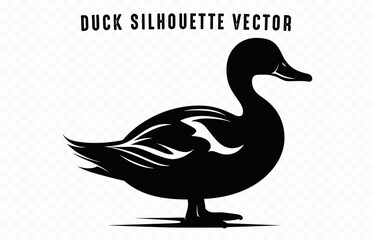 Duck Silhouette black clipart isolated on a white background