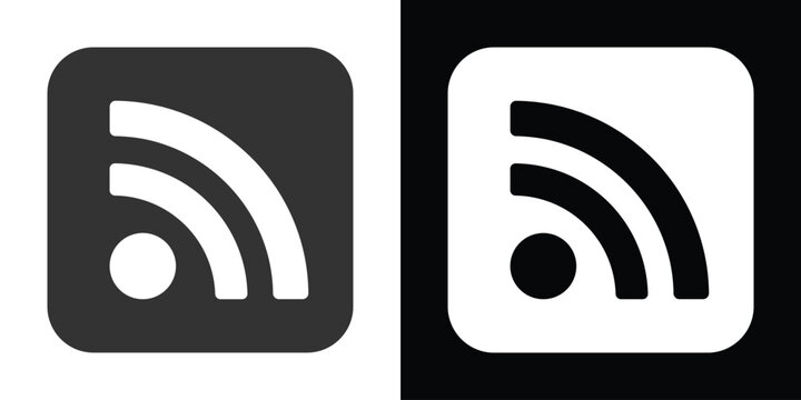 rss feed icon on black and white