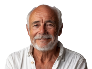 Portrait of a wise elderly man, cut out - stock png.