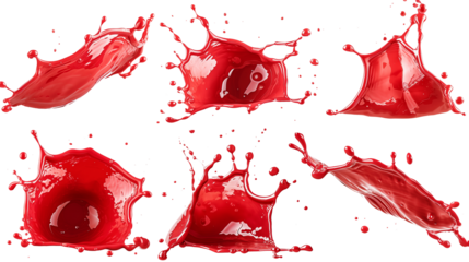 Set of red paint splashes.