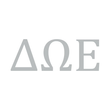 Delta Omega Epsilon greek letter, ΔΩΕ greek letters, ΔΩΕ