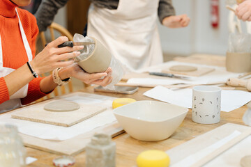 Handcrafted Vases: Women Shaping Clay Together