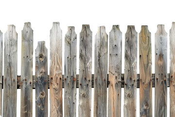 Close Up of a Wooden Fence on White Background