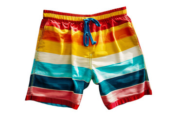 Colorful Striped Shorts With Blue Tie