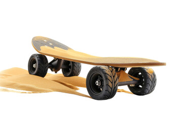 Skateboard With Wheels on White Background - obrazy, fototapety, plakaty