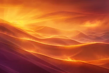 Fotobehang Surreal sand dune landscape. Colorful background image. Created with Generative AI technology. © Artem