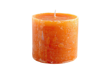 orange candle with flame isolated on white or transparent png