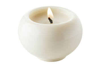 white candle with flame isolated on white or transparent png