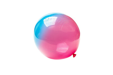 Pink and Blue Balloon Floating on White Background