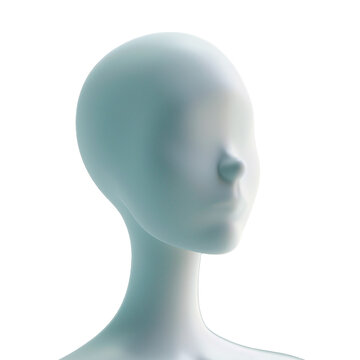 a white mannequin with a face