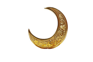 Gold Crescent-Shaped Brooch With Inscriptions