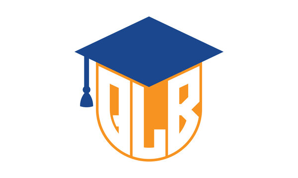 QLB initial letter academic logo design vector template. school college logo, university logo, graduation cap logo, institute logo, educational logo, library logo, teaching logo, book shop, varsity