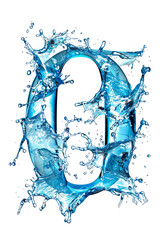 The letter O is creatively formed using water in this unique and artistic display. isolated