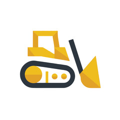 bulldozer  vehicle simple icon logo illustration, isolated on transparent background