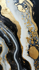 Golden black and white texture. Polished stone wall with an exquisite natural pattern. Wallpaper design
