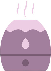 Essential oil diffuser, air humidifier or aroma lamp, front view. Flat Vector Icon illustration.