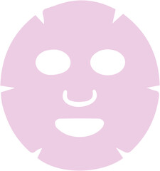 Beauty facial sheet face mask, front view. Flat Vector Icon illustration.