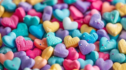 Fototapeta na wymiar Sweet color hearts for Romantic background