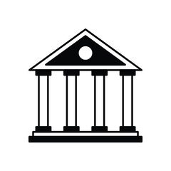 Black Solid Bank vector icon