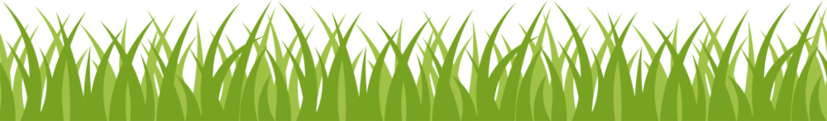 Seamless border with green grass. Vector and PNG on transparent background. © Li Artis