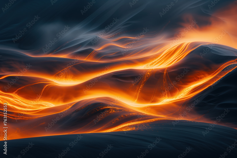 Poster abstract fire background with flames and lava streams. background image. created with generative ai 
