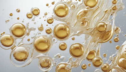 sparkling champagne bubbles frozen in an abstract futuristic 3d texture isolated on a transparent background