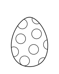 Coloring page polka dots Easter egg. Black and white egg. Vector.