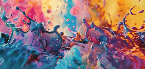 Bold splatters and delicate textures resonate in an brilliance. - obrazy, fototapety, plakaty