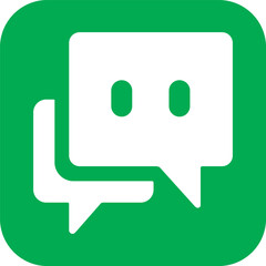 Talking - speech bubbles vector logo concept illustration in flat style. Dialogue icon. Chat sign. Social media symbol. Communication messages insignia. Design element.