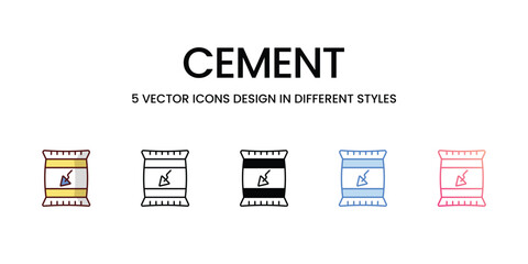 Obraz premium Cement icons set in different style vector stock illustration