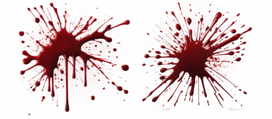 blood splatter isolated on transparent background