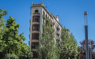 Apartment houses in Sant Antoni neighborhood, Eixample district, Barceona, Spain