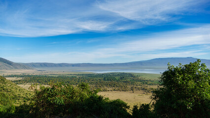 Fototapeta na wymiar Ngorongoro crater national park viewpoint panorama Africa Tanzania 2022