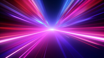 Obraz premium neon lights road speed background ai visual concept